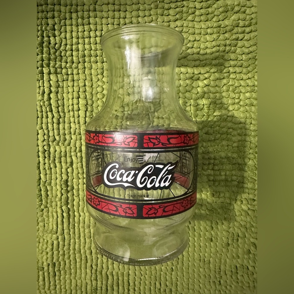 Coca Cola Pitcher Godfather's Pizza Cafe Decanter - 9 inches tall -
